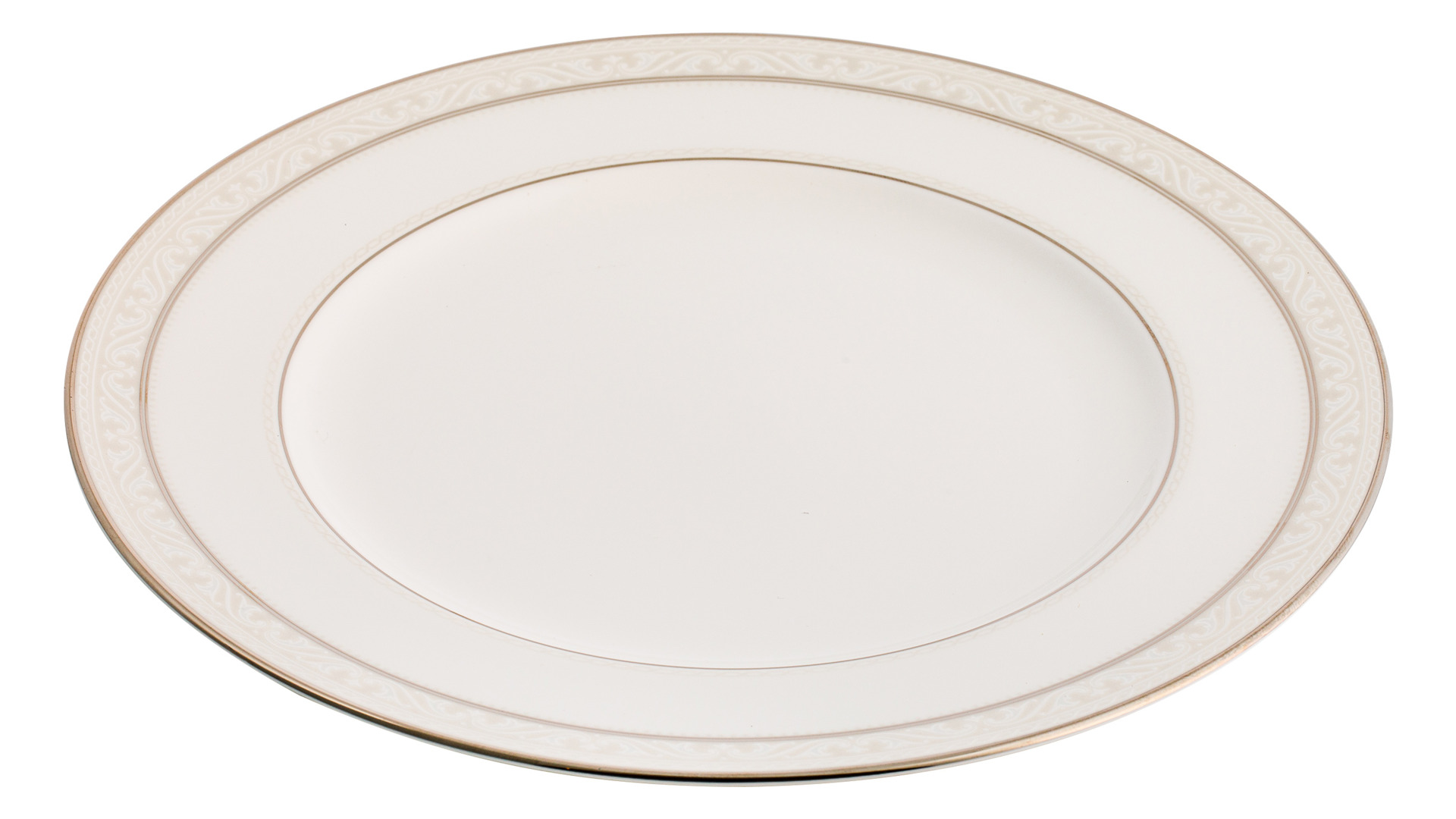 Тарелка обеденная Noritake Монтвейл Платиновый кант 27 см, фарфор костяной