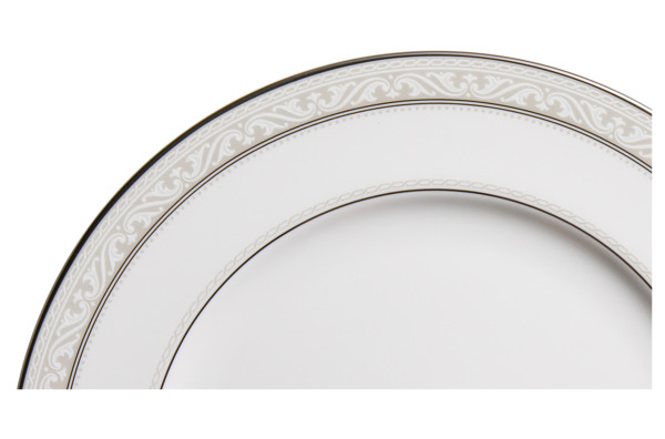 Тарелка обеденная Noritake Монтвейл Платиновый кант 27 см, фарфор костяной