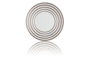 Тарелка обеденная JL Coquet Хемисфер Узкие полосы, платиновые 26 см