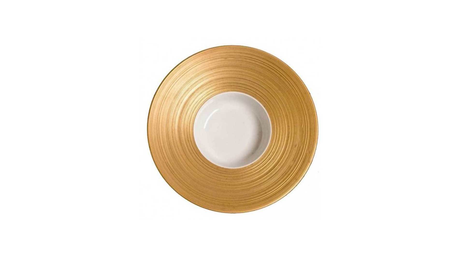 Тарелка суповая JL Coquet Хемисфер, золотой 26,5 см