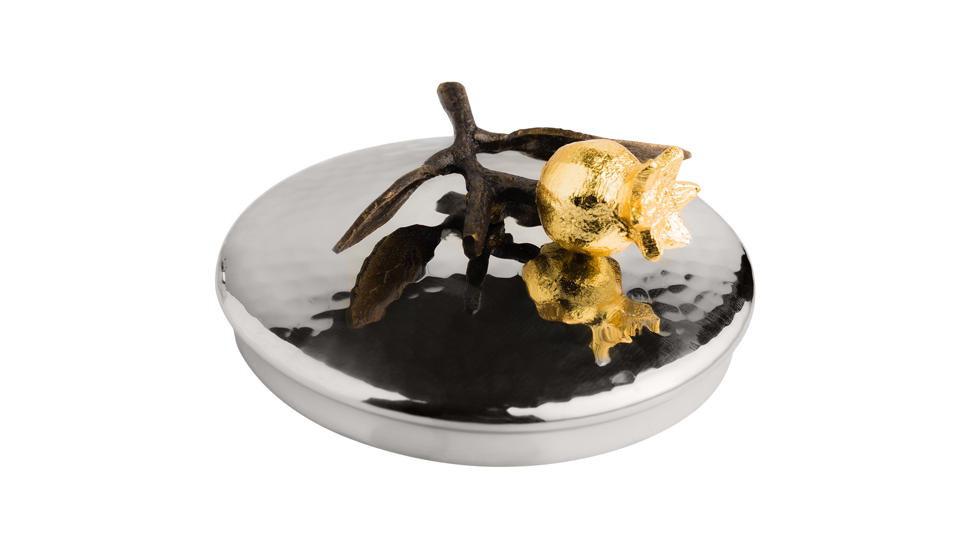 Сахарница с ложкой Michael Aram Гранат 11 см, сталь, оксидирование, золотая краска