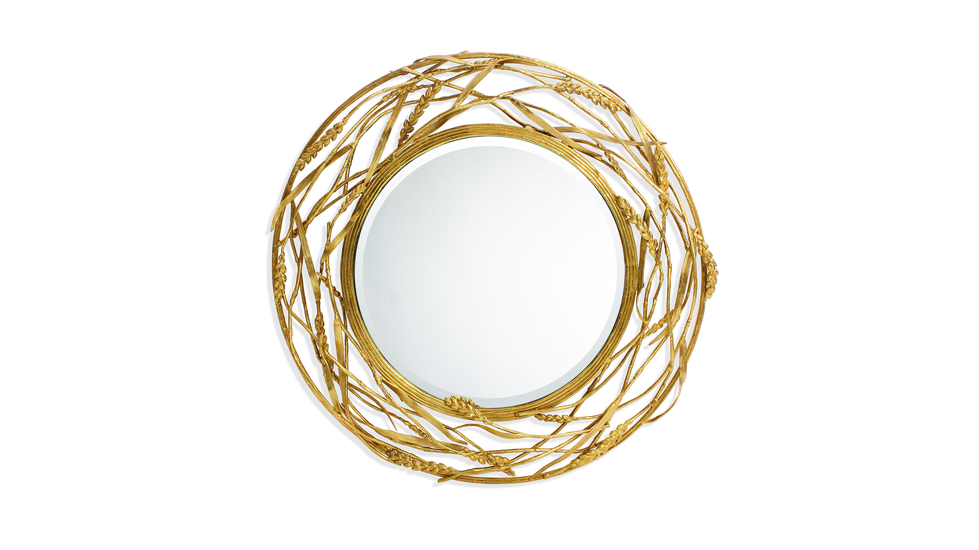 Зеркало круглое Michael Aram Золотая пшеница 62 см