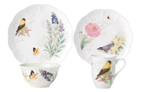 Сервиз чайно-столовый Lenox Бабочки на лугу.Птицы.Щегол на 1 персону 4 предмета