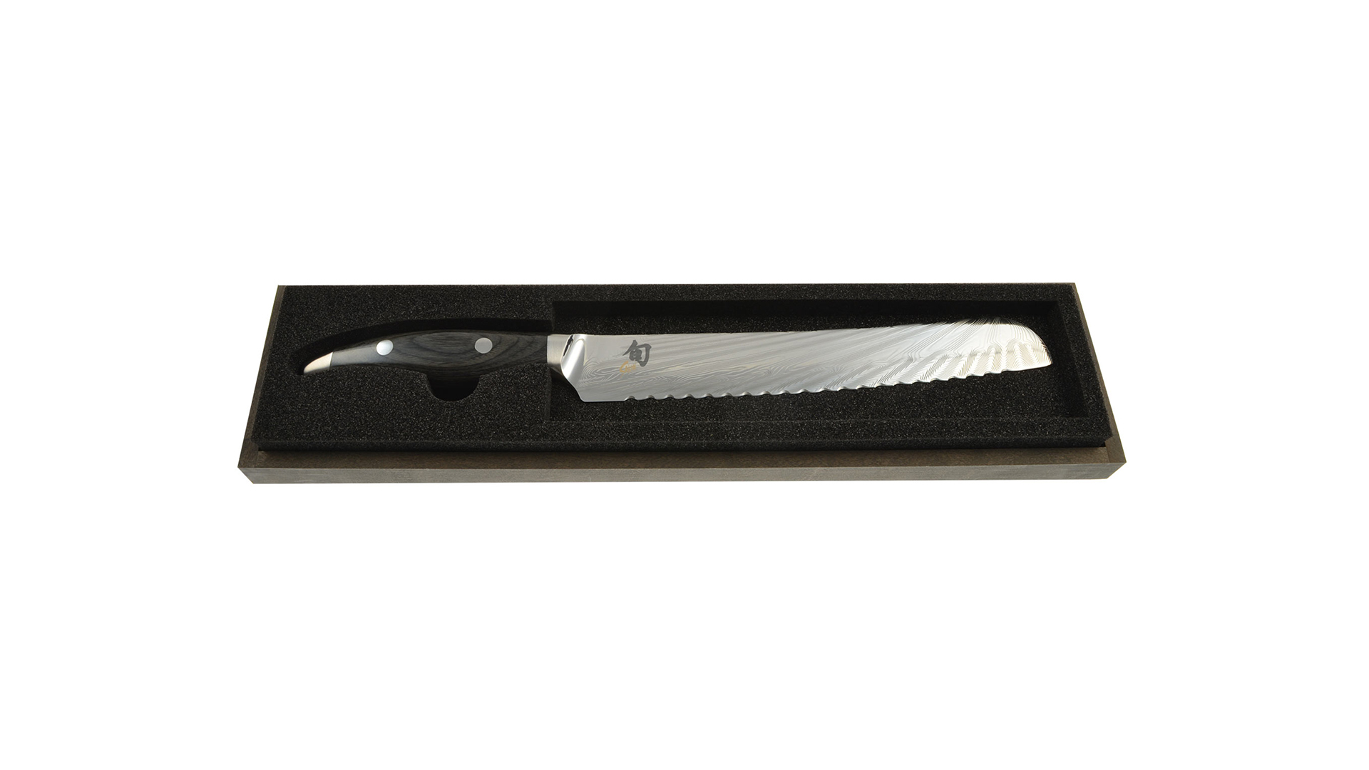 Нож для хлеба KAI Шан Нагарэ 23см, дамасская сталь 72 слоя