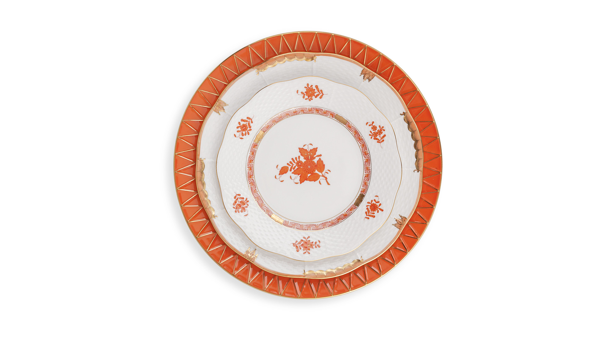 Набор тарелок Herend Аппони 3 шт, оранжевый