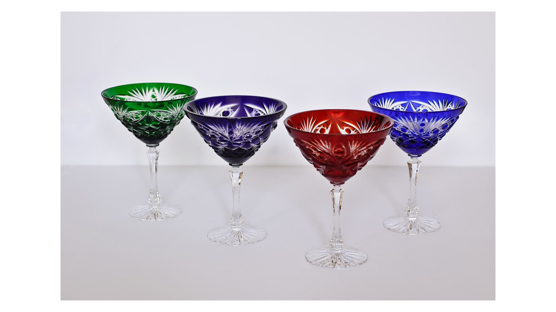 Набор бокалов для мартини ГХЗ Фараон 200 мл, 4 шт, хрусталь, цвет в ассортименте