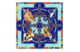Платок сувенирный Русские в моде Русские сезоны Леон Бакст 90х90 см, шелк, вискоза, ручная подшивка