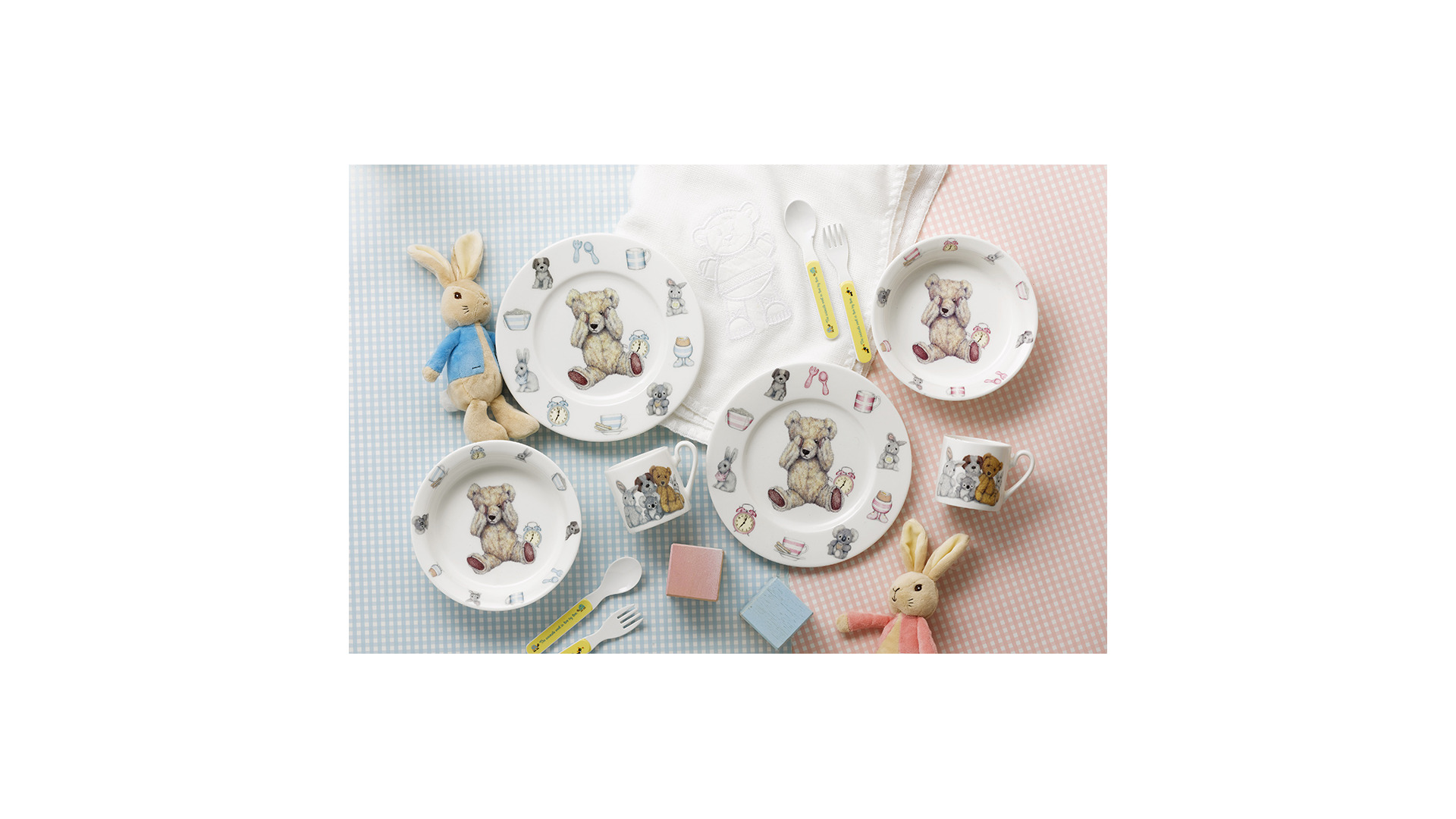 Набор детской посуды для девочки Roy Kirkham Тедди тайм 3 предмета, фарфор костяной