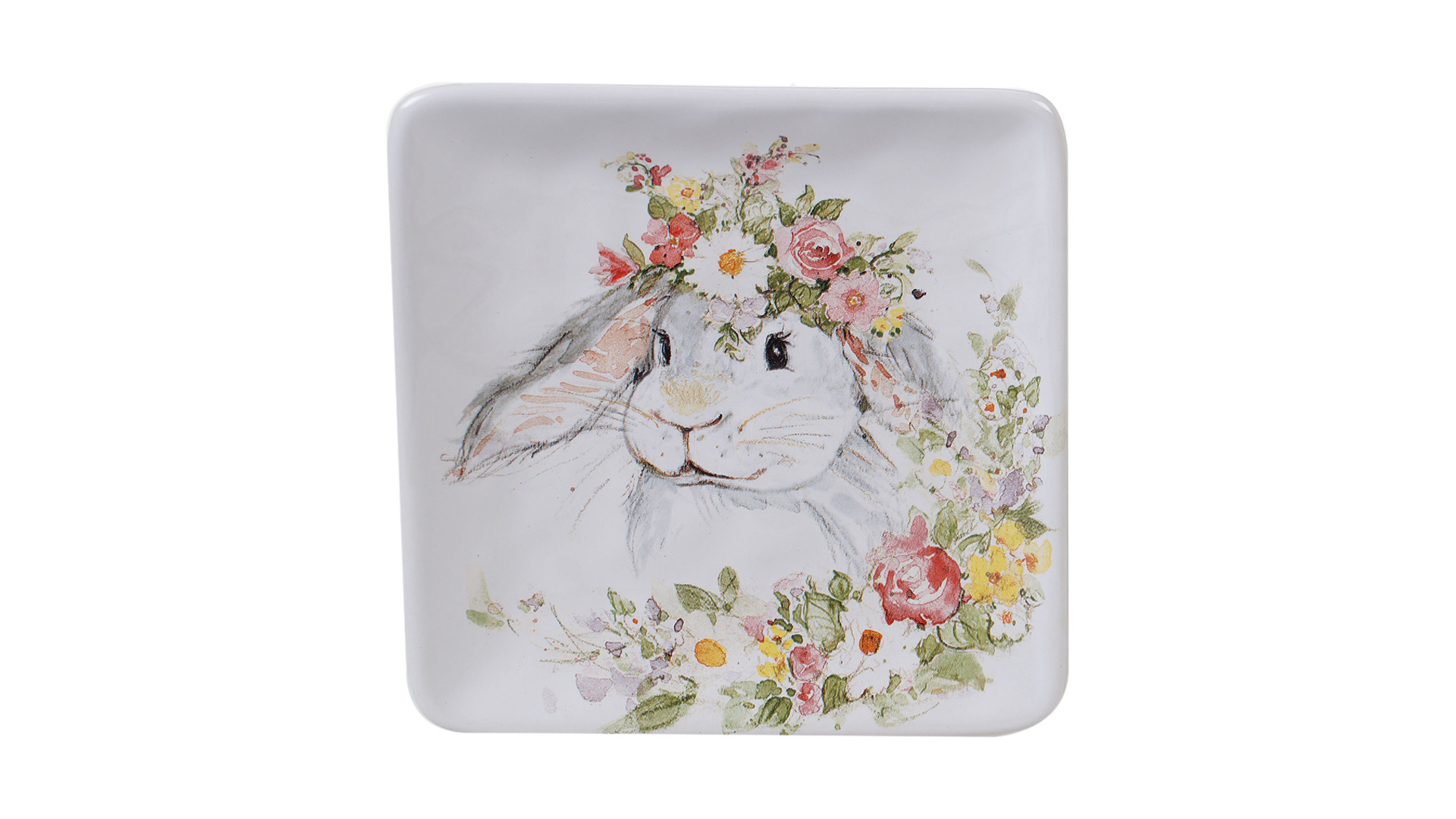 Тарелка пирожковая квадратная Certified Int. Милый кролик-1 15 см, керамика