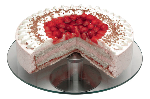 Блюдо для торта вращающееся Weis d30 см, стекло, сталь нержавеющая