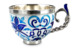 Чашка с блюдцем Русские самоцветы 434,63 г, серебро 925