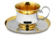 Чашка с блюдцем Русские самоцветы 116,89 г, серебро 925, позолота