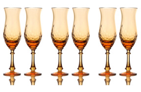 Набор бокалов для шампанского ГХЗ Тюльпан 240 мл, 6 шт, хрусталь, янтарный