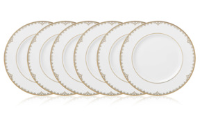 Набор тарелок акцентных Lenox Федеральный, золотой кант 23 см, фарфор, 6 шт