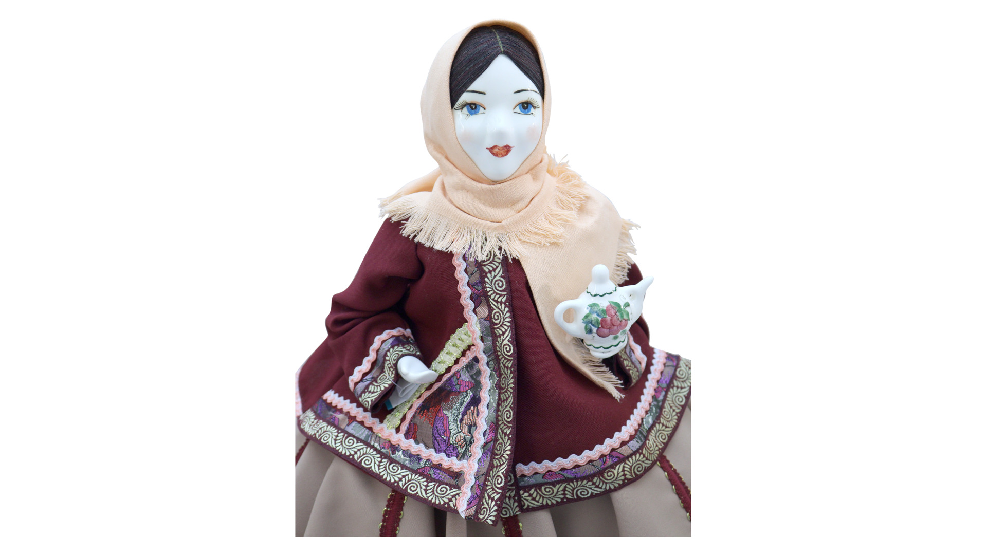 Грелка для чайника Семикаракорская керамика кукла Пелагея 38 см, фаянс