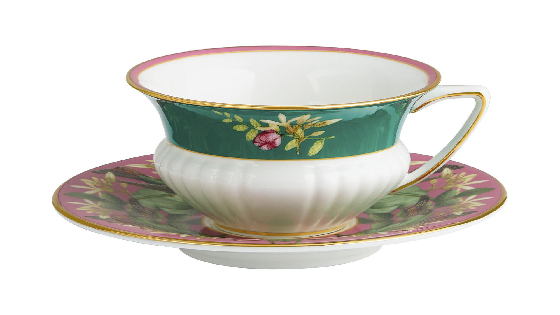 Чашка чайная с блюдцем Wedgwood Розовый лотос 140 мл, фарфор