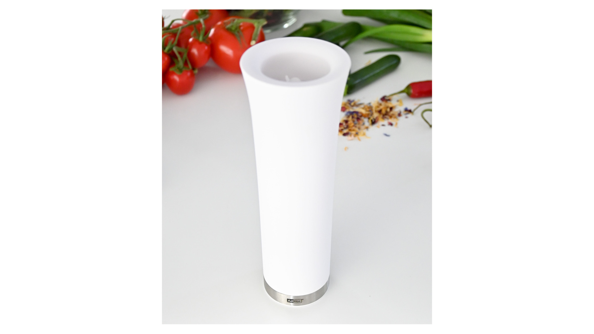 Мельница для соли и перца электрическая Adhoc Milano White 20х6,5 см, пластик, п/к