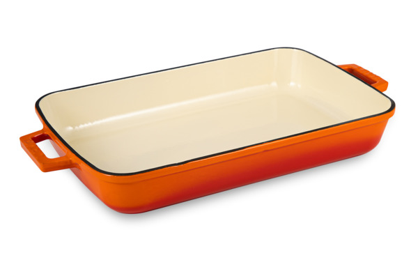 Форма для запекания LAVA 26х40 см, 4,8 л, чугун, оранжевая