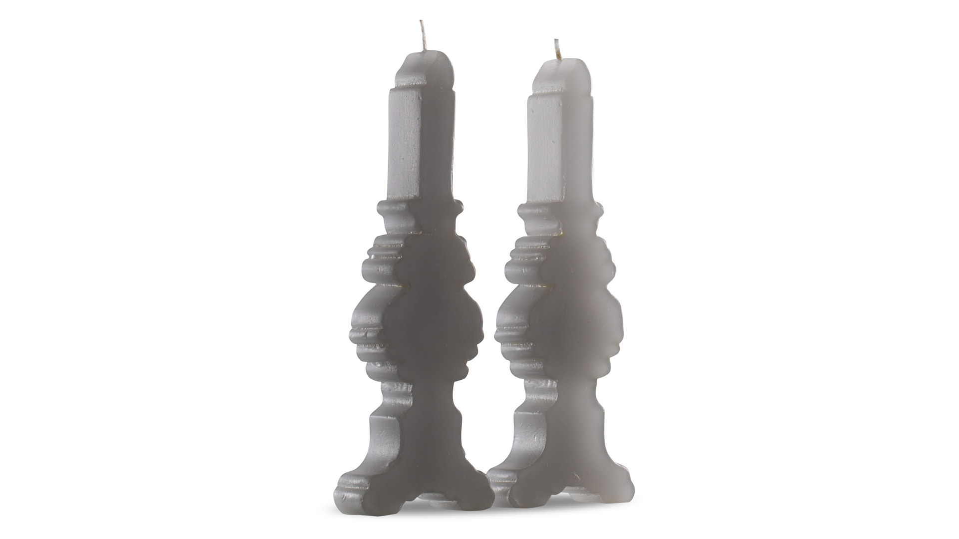 Набор свечей Paul Nagel Барокко 15 см, серый, 2 шт