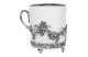 Чашка чайная с ложкой в футляре АргентА Серебро и Фарфор Виноград 106,76 г, серебро 925