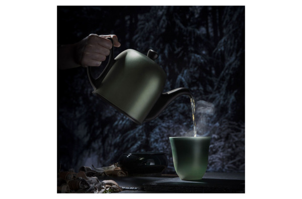 Набор чайный Degrenne Salam 3 предмета, чайник 700 мл, кружка 250 мл 2 шт, фарфор, зеленый, п/к