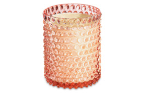 Подсвечник со свечой Klimchi Гвоздь 14 см, богемское стекло, розовый