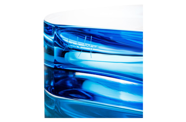 Ваза для цветов Alessandro Mandruzzato Олива 30 см, голубая, муранское стекло