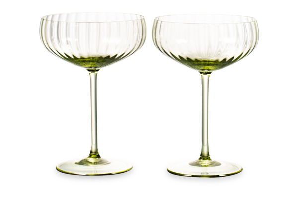 Набор креманок для шампанского Anna Von Lipa Лион 280 мл, 2 шт, стекло хрустальное, зеленый