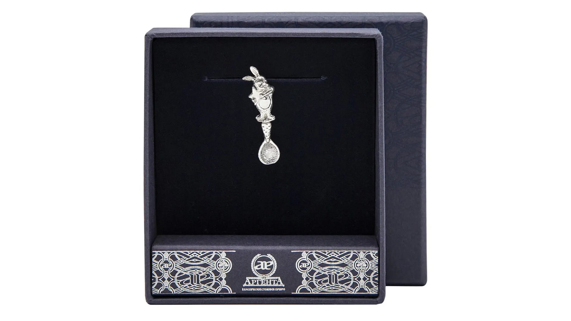 Ложка сувенирная АргентА Кролик 5,73 г, серебро 925