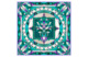 Платок сувенирный Русские в моде Каменный цветок 90х90 см, шелк, ручная подшивка