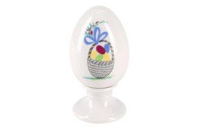 Яйцо пасхальное на подставке ИФЗ Нева Корзиночка 4,2х8,2 см, фарфор твердый