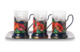 Набор Жостовская фабрика декоративной росписи из 3 подстаканников в шкатулке с художественной роспис