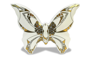 Скульптура АМК Бабочка Кракле 21,5 см, фарфор твердый, п/к