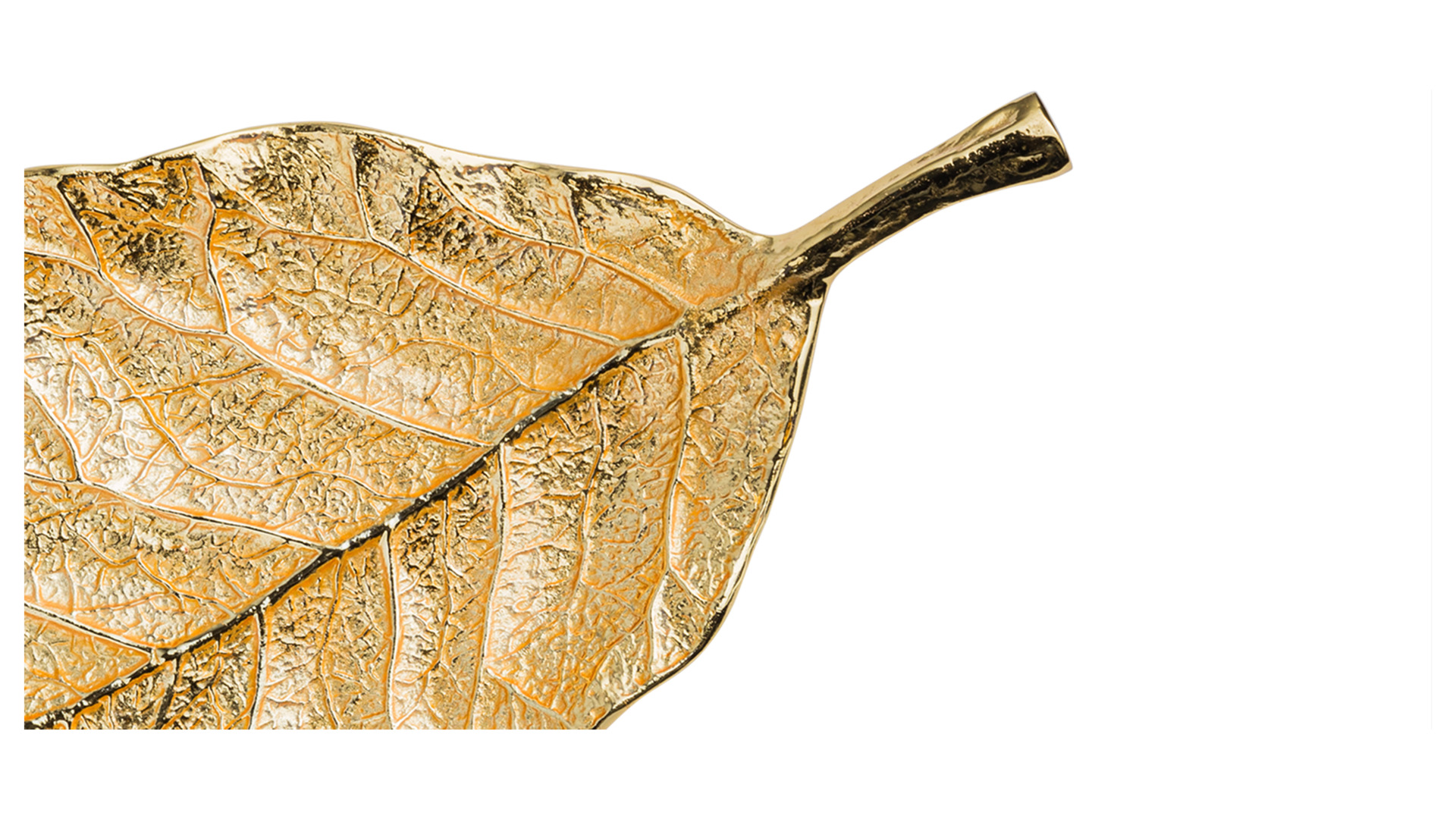 Чаша-лист Michael Aram Лист магнолии 50 см, сталь нержавеющая, эмаль, золотистая