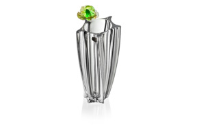Ваза Cristal de Paris 30см Йоко, цветок, зеленая