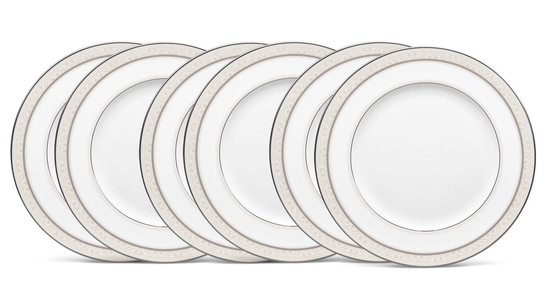 Набор тарелок обеденных Noritake Монтвейл Платиновый кант 27см, 6шт