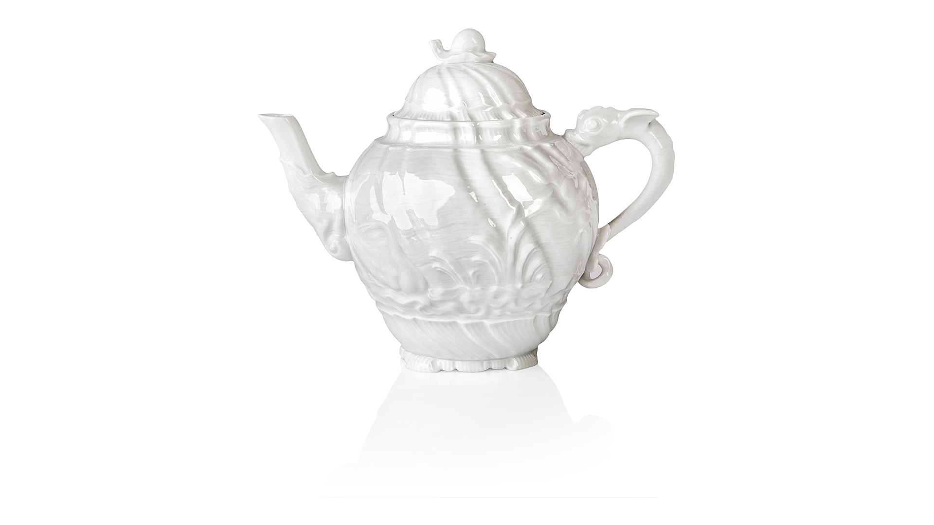 Сервиз чайный Meissen Лебединый сервиз, белый рельеф на 6 персон 15 предметов, фарфор