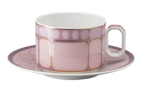 Чашка чайная с блюдцем Rosenthal Сваровски 260 мл, фарфор, розовая