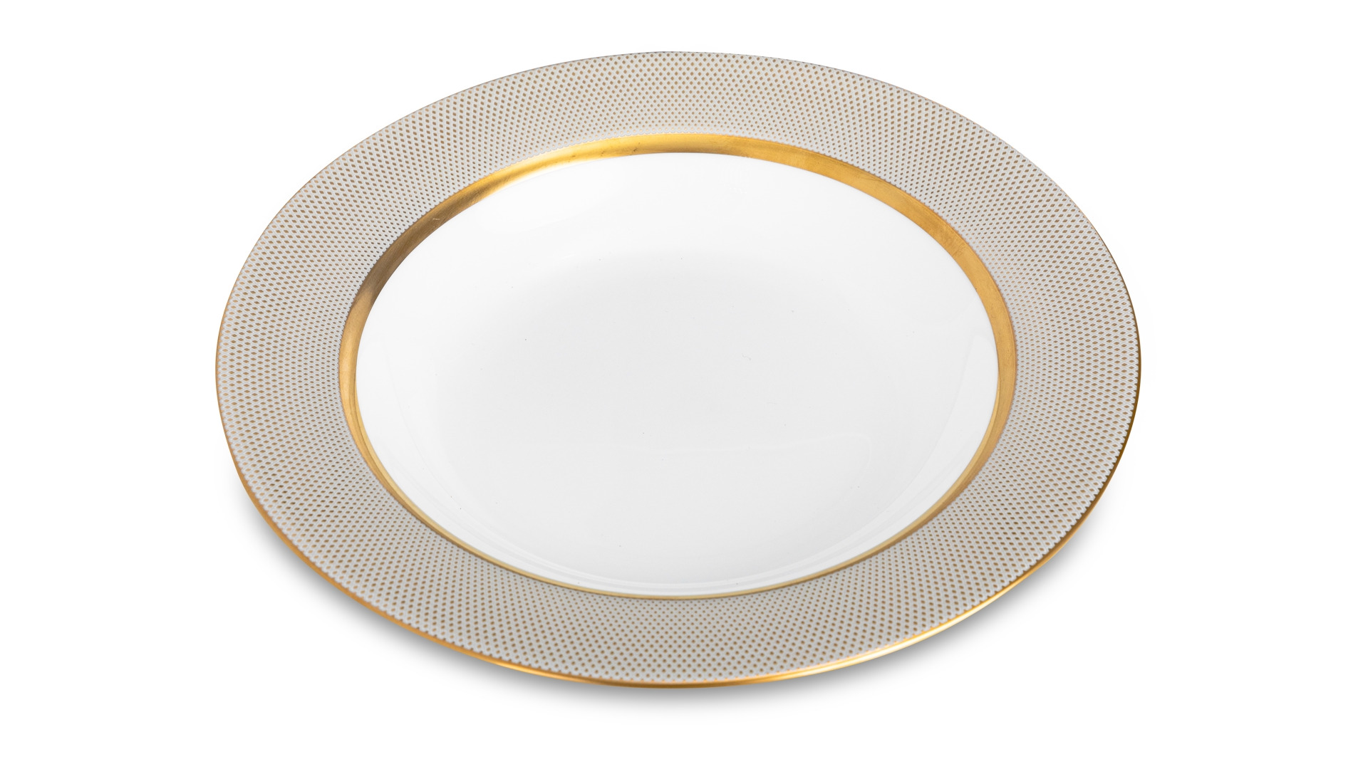 Тарелка суповая Narumi Золотой алмаз 23 см, фарфор костяной