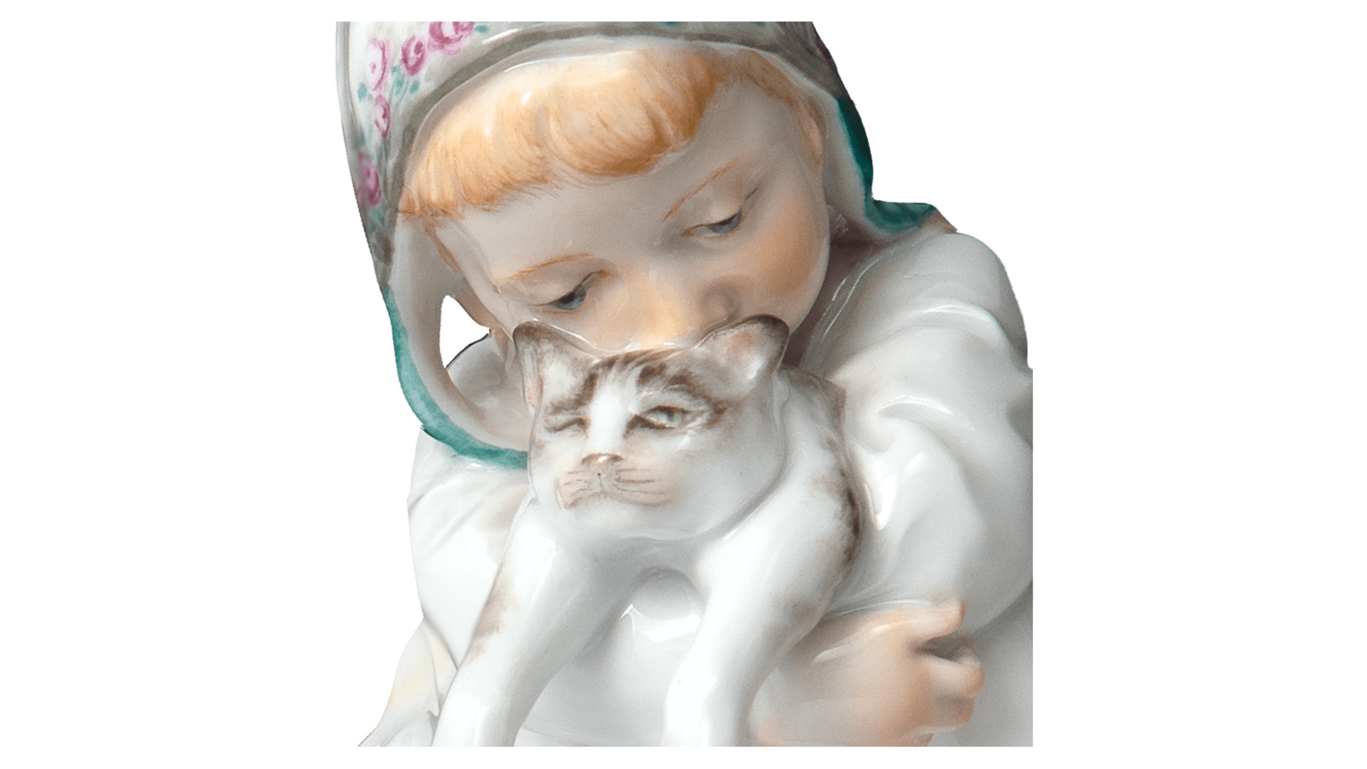 Фигурка Meissen Девочка с кошкой 12,5 см, фарфор, 00010704976