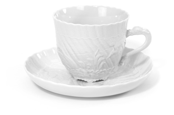 Сервиз чайный Meissen Лебединый сервиз, белый рельеф на 6 персон 21 предмет, фарфор