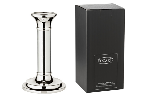 Подсвечник для столовой свечи Edzard Фиона Д9 см, Н15 см, посеребрение