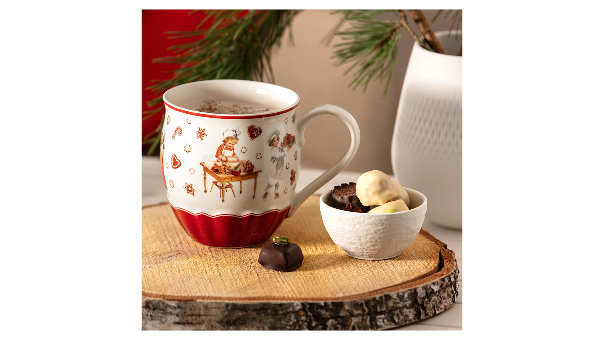 Кружка для чая и кофе Villeroy&Boch Annual Christmas Edition Санта и Ангел 530 мл, фарфор, п/к