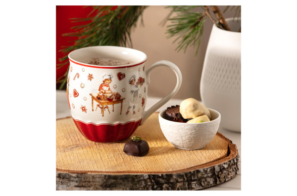 Кружка для чая и кофе Villeroy&Boch Annual Christmas Edition Санта и Ангел 530 мл, фарфор, п/к