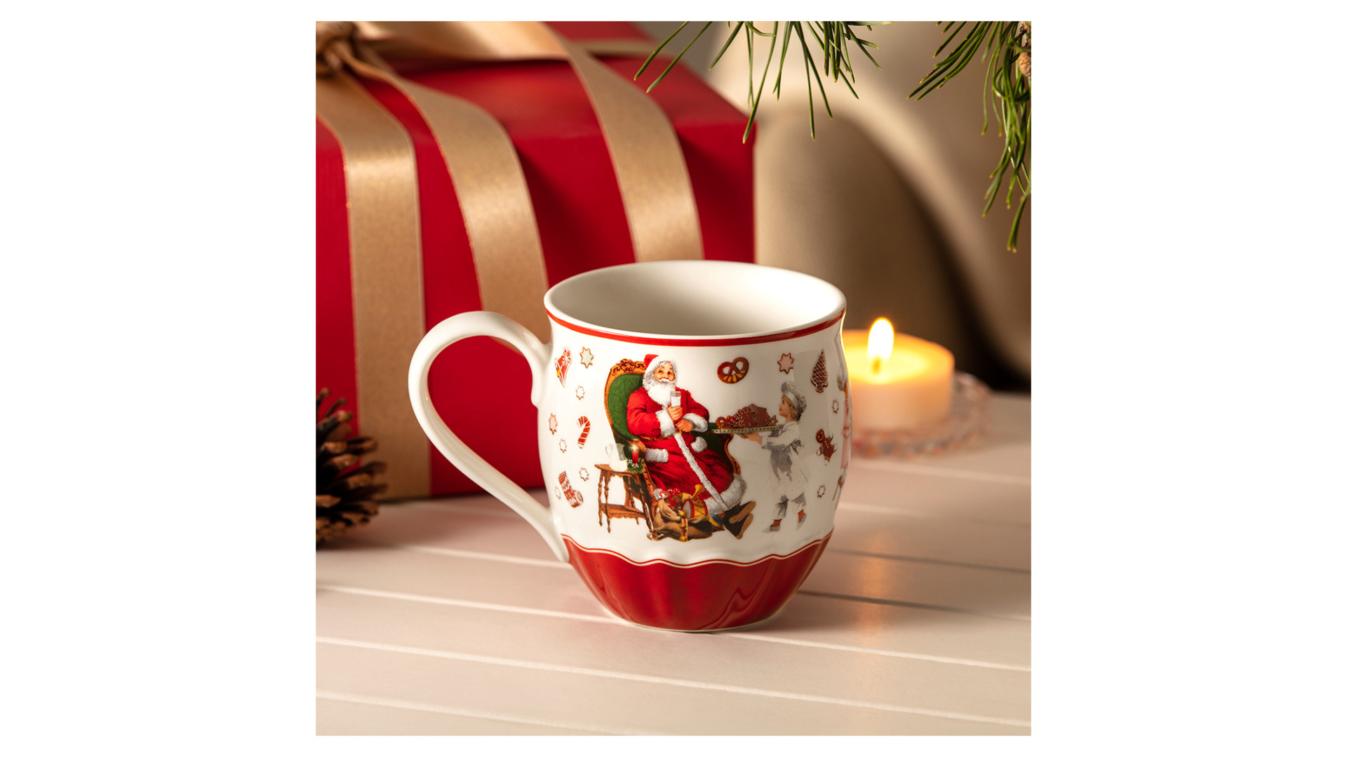 Кружка для чая и кофе Villeroy&Boch Annual Christmas Edition Санта и Ангел 530 мл, фарфор, п/к