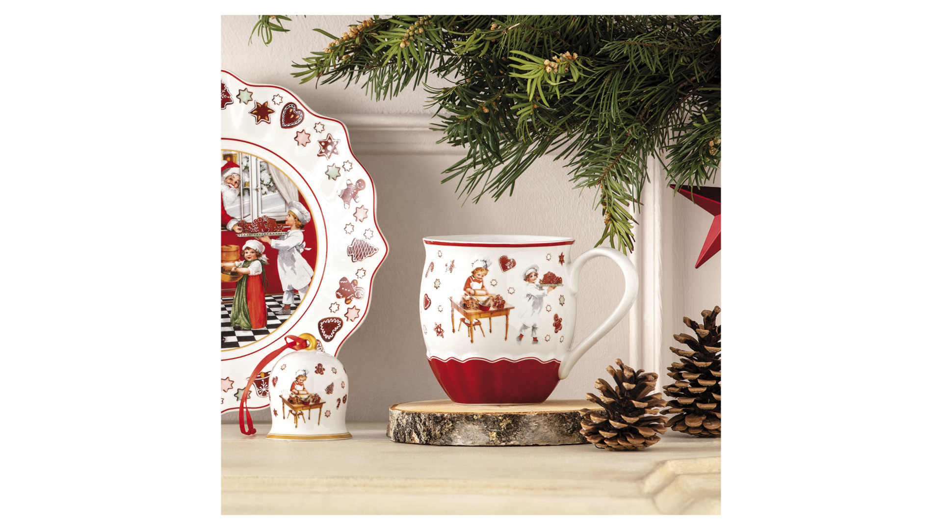 Кружка для чая и кофе Villeroy&Boch Annual Christmas Edition Санта и Ангел 530 мл, фарфор, п/к