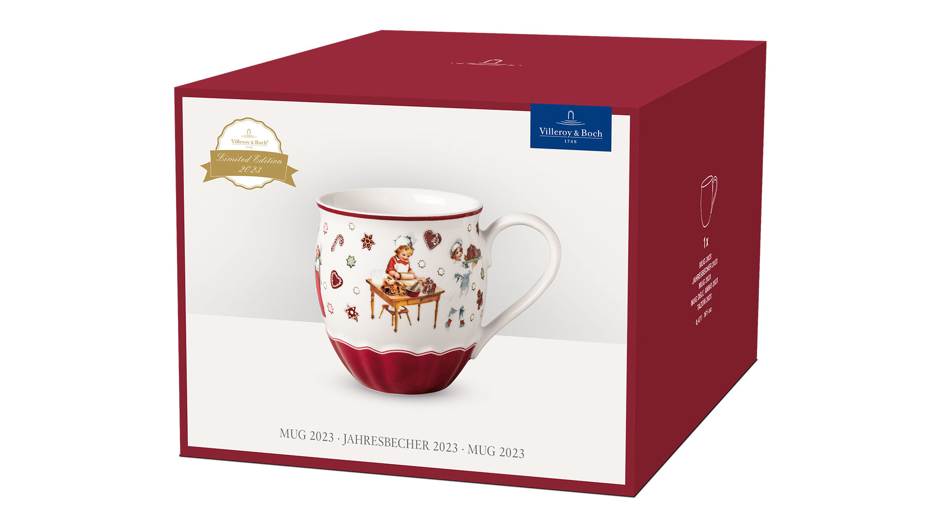 Кружка для чая и кофе Villeroy&Boch Annual Christmas Edition Санта и Ангел 530 мл, фарфор, п/к