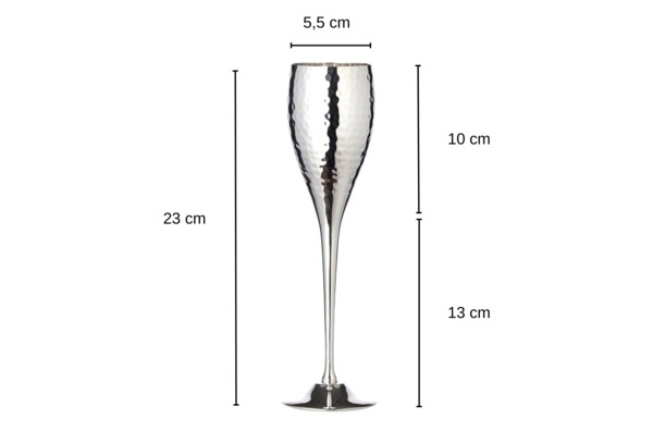Набор фужеров для шампанского Edzard Додо 200мл, Н23 см, 2 шт, посеребрение