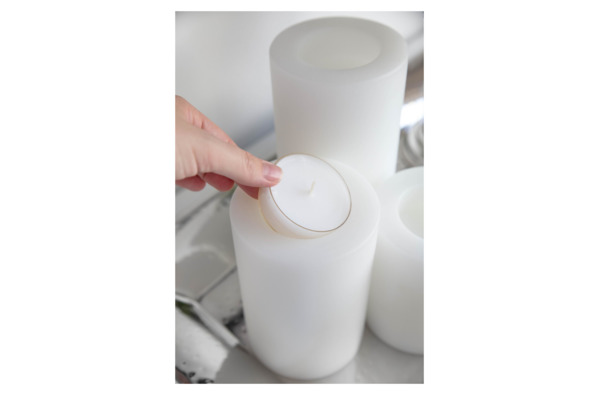 Подставка для чайной свечи Edzard Корнелиус Н15хД10 см, жаростойкий пластик, белая