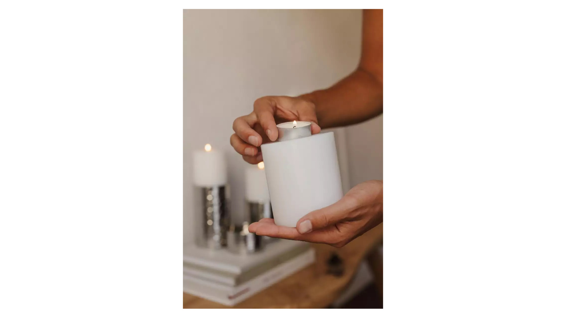 Подставка для чайной свечи Edzard Корнелиус Н15хД10 см, жаростойкий пластик, белая